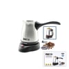 Mtf-002 ( Çelik ) Elektrikli Cezve ( Türk Kahve Makinesi & 4fincan=400ml ) ( Kablosuz Kullanım& 360°döner ) ( 600w )