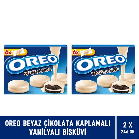 Oreo Beyaz Çikolata Kaplamalı Vanilyalı Bisküvi 246 Gr - 2 Adet