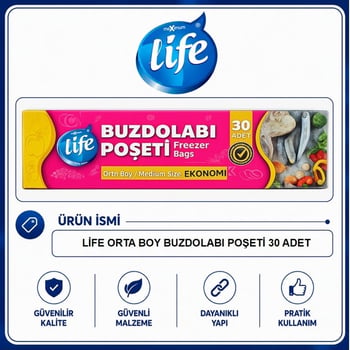 Life Orta Boy Buzdolabı Poşeti 30'Lu