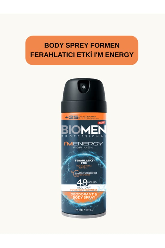 Deodorant Body Sprey Formen Ferahlatıcı Etki I'm Energy 175 Ml