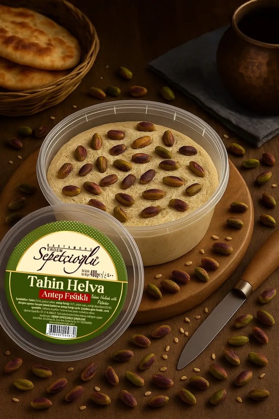 Kastamonu Meşhur Sepetçioğlu Antep Fıstıklı Kürek Tahin Helva 400g