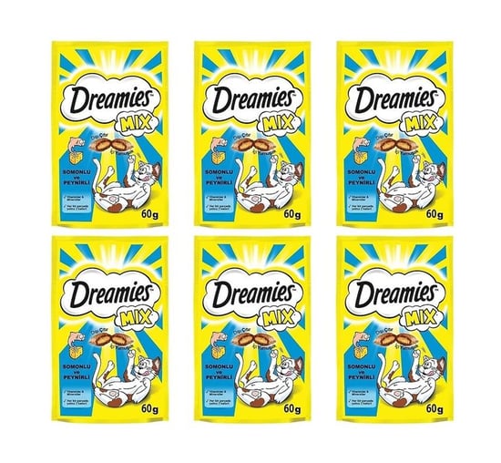 Dreamies Mix Somonlu ve Peynirli Kedi Ödülü 6 Adet X 60 Gr