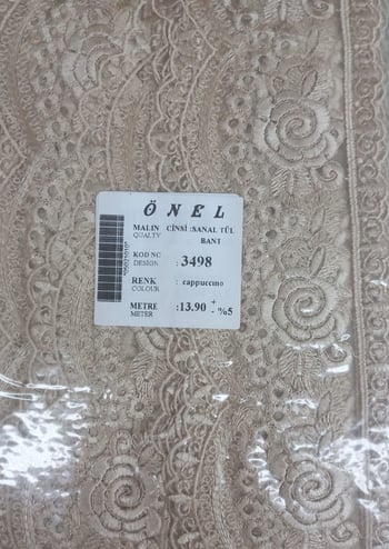 Dantel Polyester Sanal Tül Bant Cappucino 13,90 Metre En 6 Cm On-3498-c