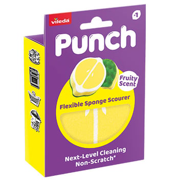 Vileda Punch Fruity Scent (meyve Kokulu)limon Çok Amaçlı Sünger Ovma Teli 1 Adet