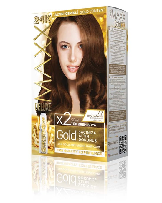 Maxx Deluxe Gold Beauty Set Boya 7.7 Koyu Karamel