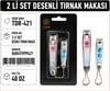 Renkli Kartlı İkili Tırnak Makası 8 Cm ve 5 Cm – Keskin ve Dayanıklı Profesyonel Tdr421