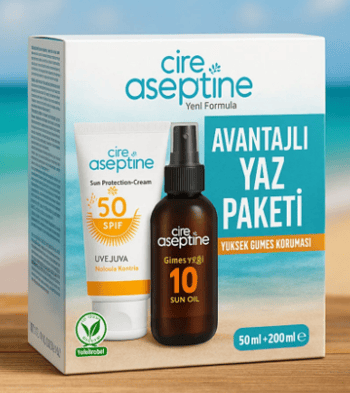 Cire Aseptine Yaşlanma Leke 50 Ml Krem Bronzlaştırıcı Güneş Yağı 90 Ml