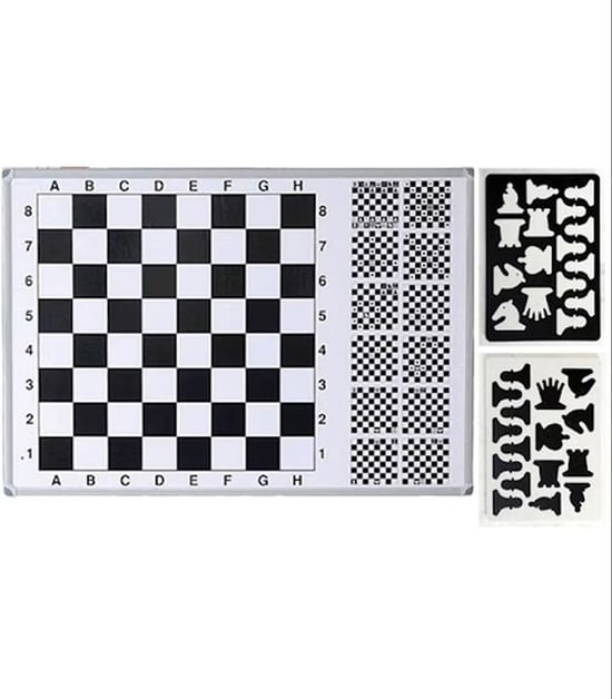 Duvara Monte Eğitimli Manyetik Satranç Tahtası 70x100cm