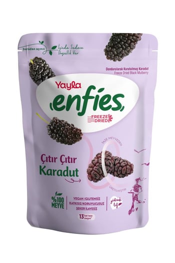 Yayla Enfies Freeze Dried Dondurularak Kurutulmuş Çıtır Meyve Karadut 15gr