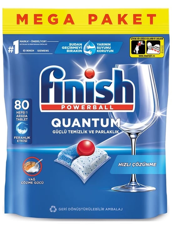 Finish Quantum Hepsi Bir Arada 80 Yıkama Bulaşık Makinesi Tableti