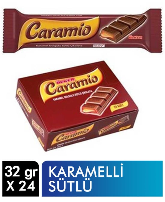 Ülker Caramio Karamel Dolgulu Sütlü Çikolata 32 gr 24'lü Paket