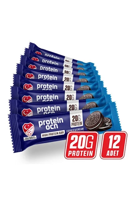 Protein Ocn Bar Cookıe & Cream Flavor 50 Gr *12