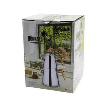 Hünkardem Pramit ( Aile Boy ) Çelik Çaydanlık Seti & Takımı ( Renkli Bakalit Kulp ) ( Üst Demlik: 1.5lt & Alt Suluk: 2.75lt ) ( Kendinden Süzgeçli )