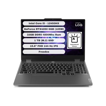 Lenovo Loq 15IAX9 GTI132 Intel Core I5 12450HX 32GB 1tb SSD Rtx 4050 Freedos 15.6'' Fhd Taşınabilir 