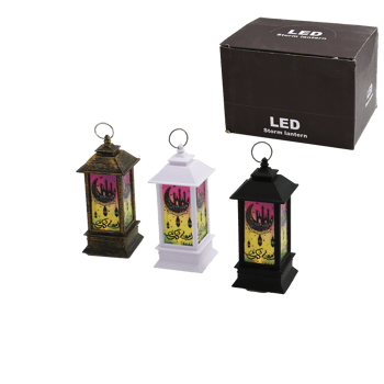 Led Storm Lantern Sdr-lm-013 ( Kare Kubbe ) ( Pilli ) Ramazan Led Işık ( Mix Renkli & Plastik )