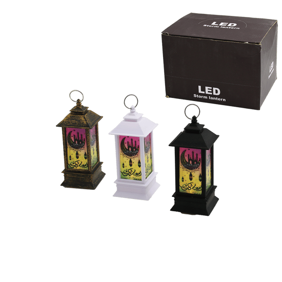 Led Storm Lantern Sdr-lm-013 ( Kare Kubbe ) ( Pilli ) Ramazan Led Işık ( Mix Renkli & Plastik )