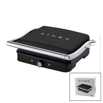 Sinbo Ssm-2571 ( Siyah ) Izgara ve Tost Makinesi ( Ayarlanabilir Isı ) ( 180° Açılabilir Üst Gövde )