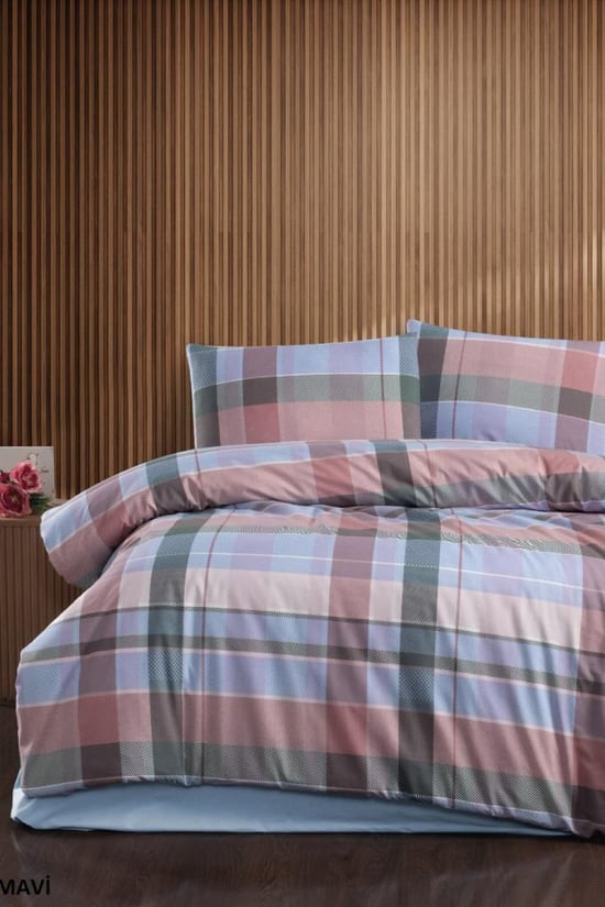 Taç Kristal  Tek Kişilik Terry Cotton Nevresim Takımı Helen mavi