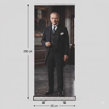 Atatürk Poster Baskılı Roll Up Banner 85x200cm No:5