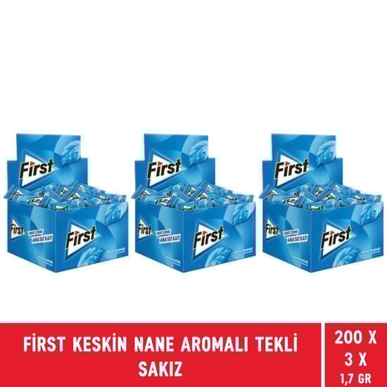 First Keskin Nane Aromalı Tekli Sakız 1,7 Gr - 600 Adet