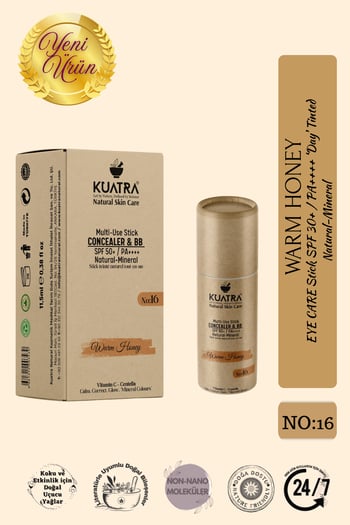 Kuatra Warm Honey Natural-mineral Stick Concealer & Bb | Spf 50+ Pa++++ | Çok Amaçlı Nemlendirici