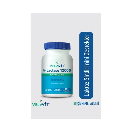 Velavit V-lactase 12000 Fcc Alu 30 Çiğnenebilir Tablet