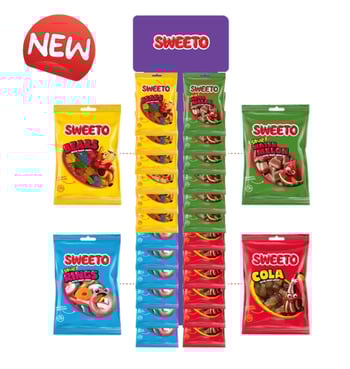 Sweeto Gummy Karışık Kartela Standlı 30 Gr Jelibon