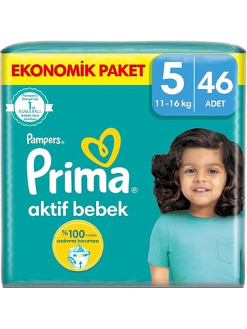 Prima Aktif 5 Numara Junior 46'lı Bebek Bezi