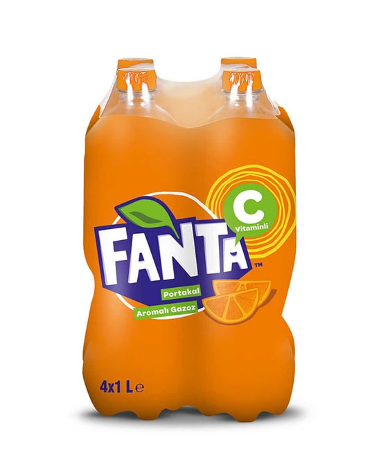 Fanta Portakal Aromalı Gazlı İçecek 1 lt x 4'lü Paket