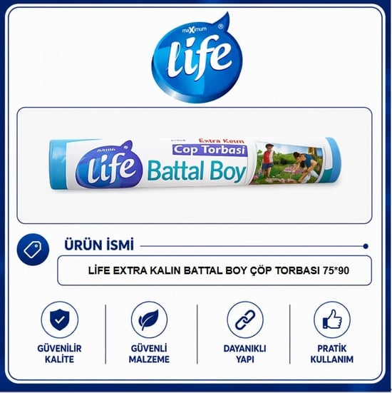 Life Extra Kalın Battal Çöp Torbası 10'lu