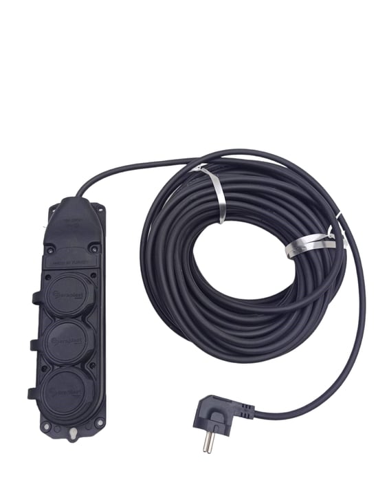 Veetrin S-31520-3 ( 3lü ) ( 20mt ) ( Kauçuk Priz ) Uzatma Kablosu ( 3x1.5 Cca Kablo ) ( Şeffaf Pencereli Bez Çanta ) ( Kaucuk )