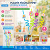 İ17-032 ( 4pcs ) ( Kıvrımlı & Renkli Plastik ) Pipet ( Figürlü=mix )