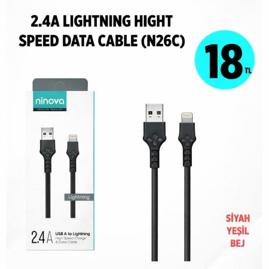 2.4a Lıghtnıng İphone Hızlı Şarj Kablosu (n26c)