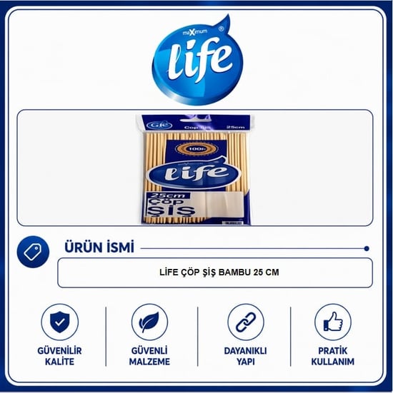 Life Bambu Çöp Şiş  25 Cm  100 'Lü