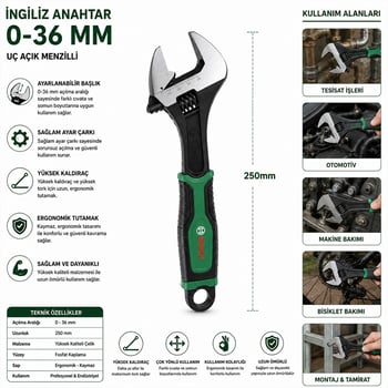 Bosch-1 600 A03 9hp ( 532 ) ( 10" & 250mm ) İngiliz Anahtar & Kurbağacık Seti