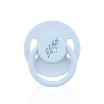 Wee Baby Pure Doğal Yumuşak Kauçuk Uçlu Yuvarlak Emzik 6-18 Ay Mavi