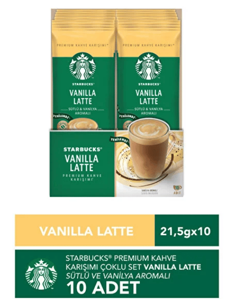 Starbucks Vanilla Latte 21.5 Gr X 10 Adet
