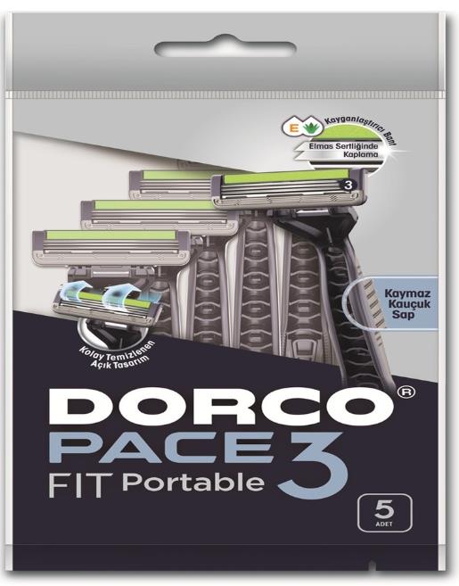 Dorco Pace 3 Bıçaklı Fit Portatable 5'li Paket