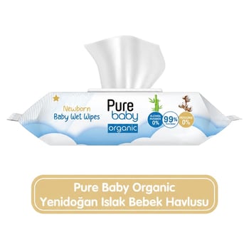 Pure Baby Organic Yenidoğan Islak Havlu 70'li