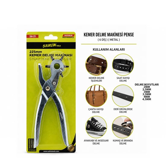 Dmax Dmx-4551 ( 6 Diş ) ( Metal ) Kemer Delme Makinesi Pense