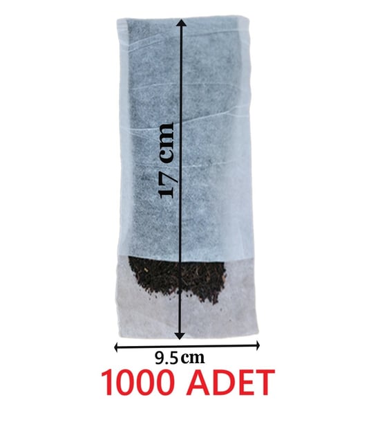 Çay Bitki Çayı Demleme Filtresi Boş Demlik Poşeti Galoşu Bonesi 9.5x17 Cm 1000 Adet Ev Otel Cafe Horeca