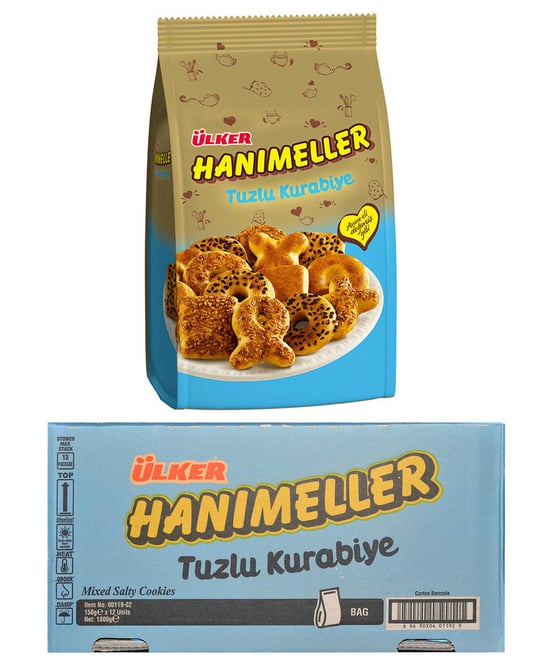 Ülker Hanımeller Tuzlu Kurabiye 150 Gr X 12'li Koli