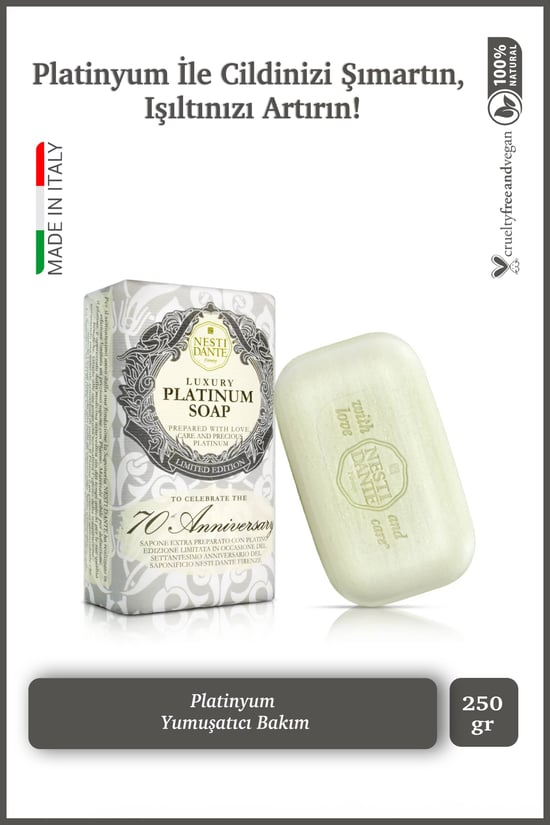 Luxury Platinum Katı Sabun 250 Gr | Platinyum Özlü | Nemlendirici ve Besleyici | Banyo Sabunu