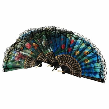 İnura Global Tüllü Kenar Çiçek Desenli Yelpaze