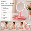 İnura Global Barotti Dmr-9050 ( Yuvarlak ) ( Usb Şarjlı ) ( 3 Kademe ) Dokunmatik Led Makyaj Aynası (17.5cm&17.5cm) (360°) (renkli Pls.) (takılık Sepetli=17x17cm Ayak=15cm)