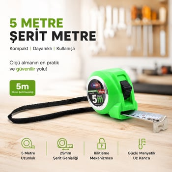 Solid Measuring Tape ( 5mtx25mm ) Lux Şerit Metre