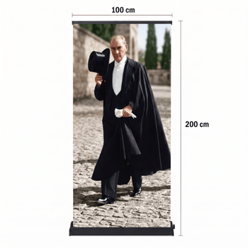 Atatürk Poster Baskılı Pro Roll Up Banner 100x200cm No:3