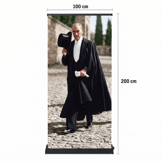Atatürk Poster Baskılı Pro Roll Up Banner 100x200cm No:3