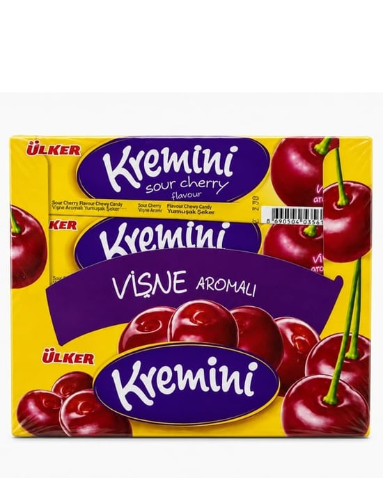 Ülker Kremini Vişne Aromalı Toffe Şeker 44 Gr 20'li Paket