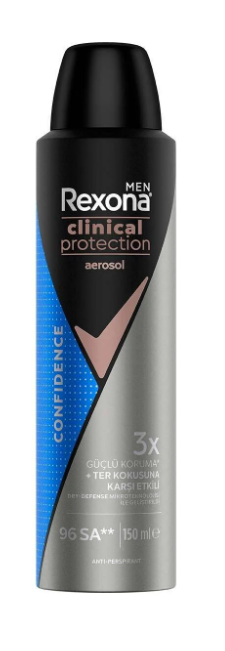 Rexona Men Clinical Protection Erkek Sprey Deodorant Confidence 96 Saat Koruma 150 Ml